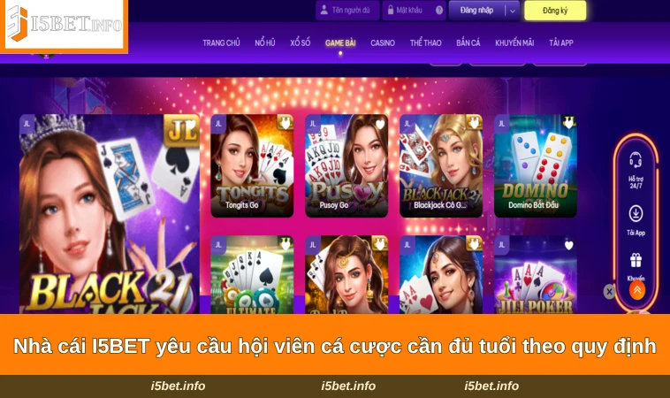 Nhà cái I5BET yêu cầu hội viên cá cược cần đủ tuổi theo quy định