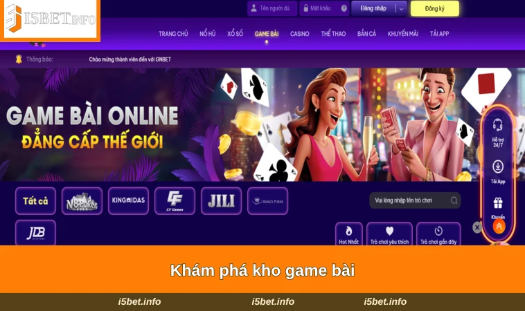 Game Bài I5BET 2 Khám phá kho game bài